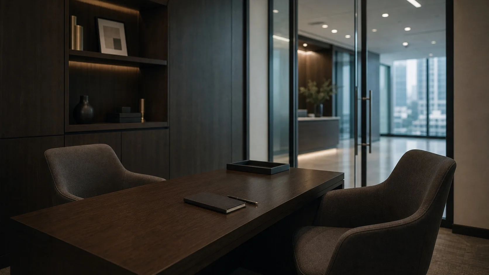 A private consultation room prepared for a first meeting